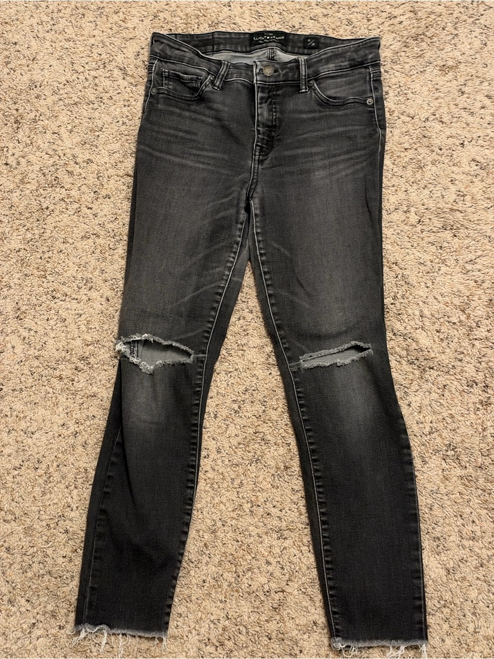 Lucky Brand Women's Black Distressed Skinny Jeans
